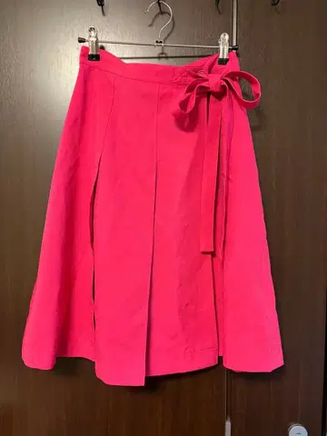 밀크 핑크 플레어 스커트 리본 포함