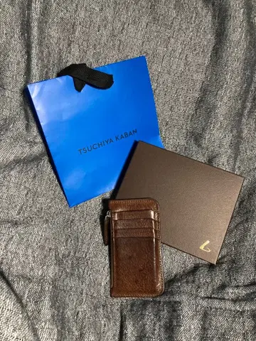 TSUCHIYA KABAN 우루바노 지퍼 카드 케이스 브라운