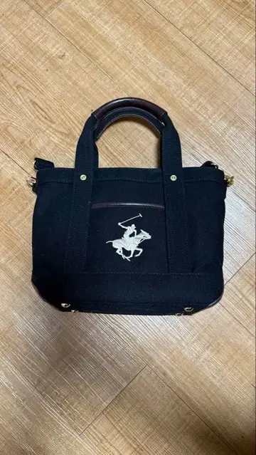폴로 블랙 토트백