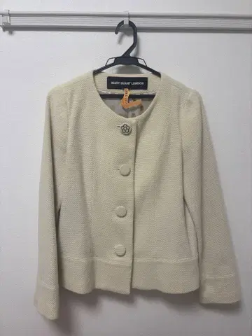MARY QUANT LONDON 노카라 자켓 아이보리
