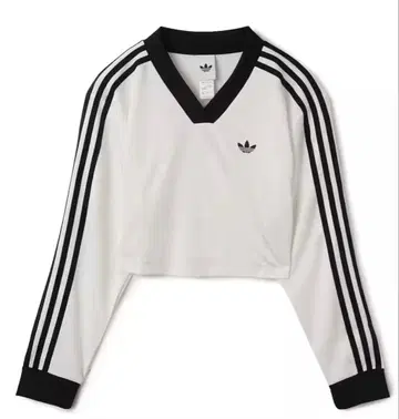 아디다스 아디컬러 풋볼 자카드 크롭 롱 슬리브 탑