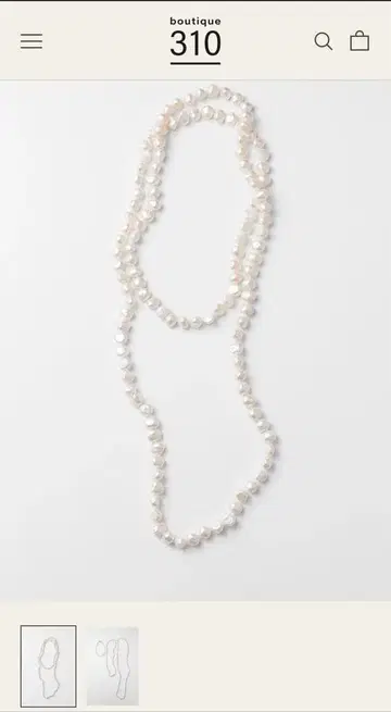 사토 요시나카 boutique310 매력적인 담수 펄 목걸이 120cm