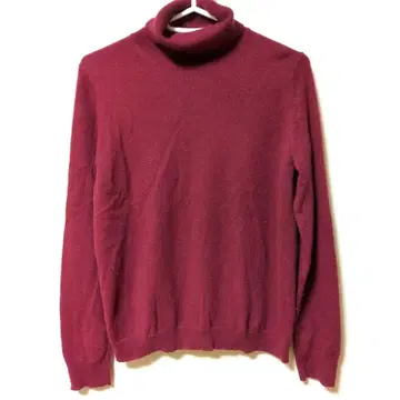터틀넥 캐시미어 스웨터, 와인 레드