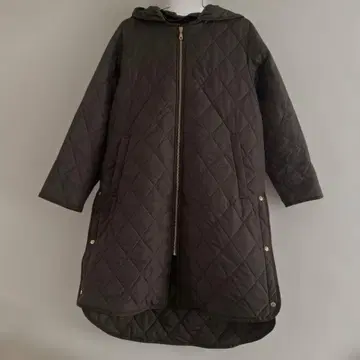 다크 브라운 퀼팅 롱 코트 미사용 새상품