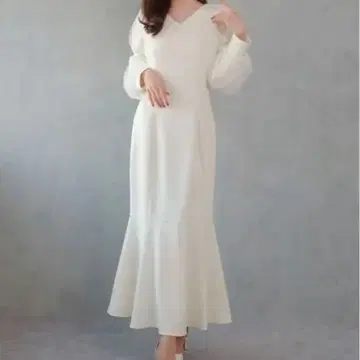 CENEA 화이트 롱 원피스