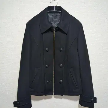 PPFM 울 블랙 피코트 더블 브레스트 M