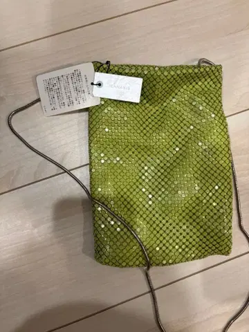 스팽글 그린 숄더백