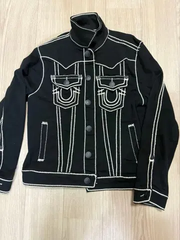 트루 릴리젼 데님 자켓 블랙