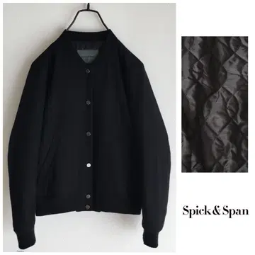 스픽 앤 스팬 이탈리아 원단 충전솜 울 플라넬 점퍼 블루종