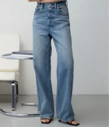 AZUL MY MOUSSY 하이웨스트 와이드 데님 라이트 블루