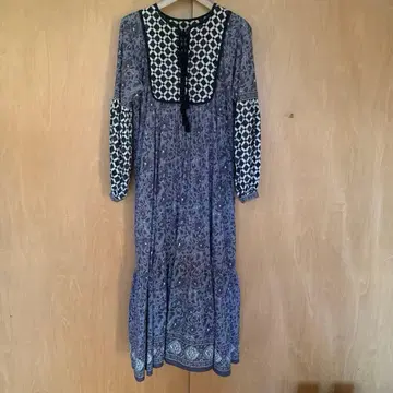 [ Freada 프리다 ] 인도 가슴 퀼트 프린트 원피스