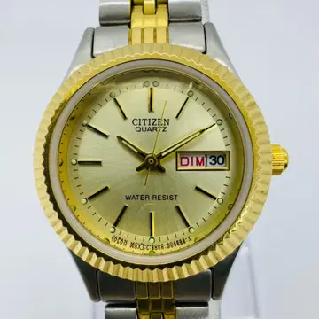 CITIZEN 시티즌 데이데이트 콤비 골드 다이얼 손목시계