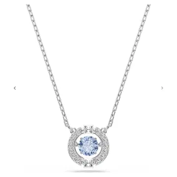 Swarovski 파란 크리스탈 흔들리는 목걸이 현행 모델
