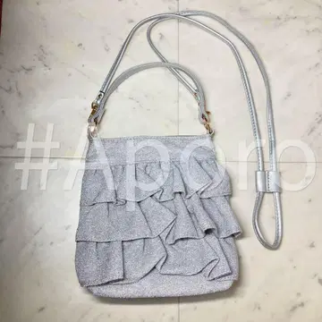 SHIPS any 쉽스 실버 라메 프릴 미니 숄더 백