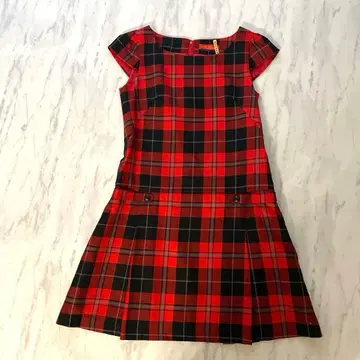 요그랜드 타탄 체크 빨간색 원피스 9호