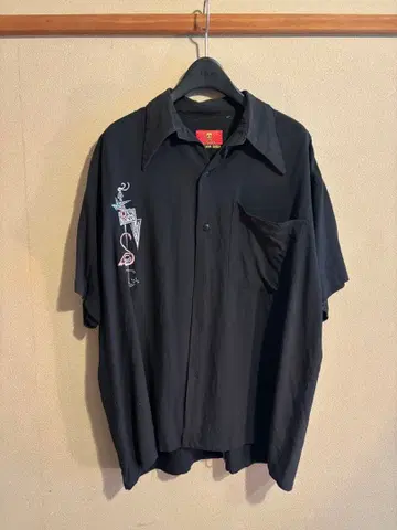 구제 의류 CREAM SODA 블랙 반팔 셔츠