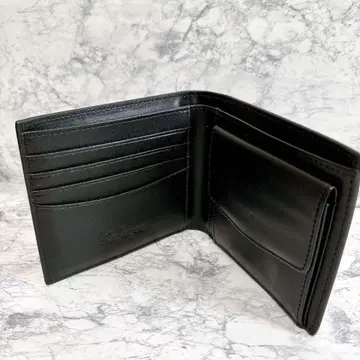 남성용 접이식 지갑 블랙 가죽 여성용 컴팩트 지갑