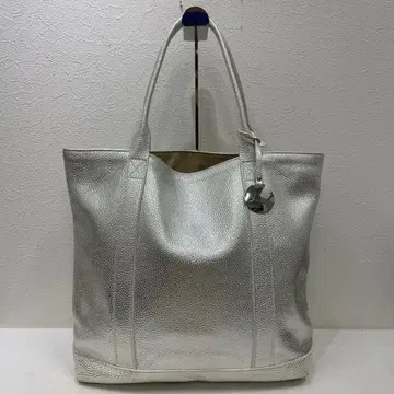 3696 BEVINI  토트백 실버 가죽 빅 용량