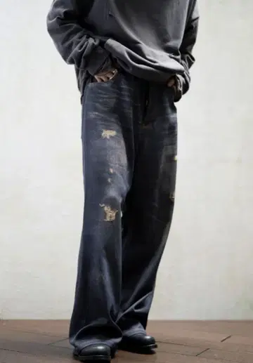 MB ULTIMATE FABRIC 트롱프뢰유 와이드 데님 팬츠