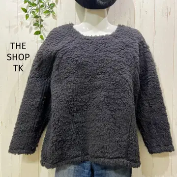 새상품급 THE SHOP TK 다크 그레이 복슬복슬 플리스 긴팔 상의 M