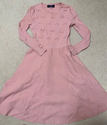 엠즈 그레이시 리본 니트 원피스 38 핑크