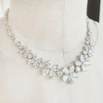 목걸이 & 귀걸이 세트 실버 목걸이 큐빅 지르코니아 X0829