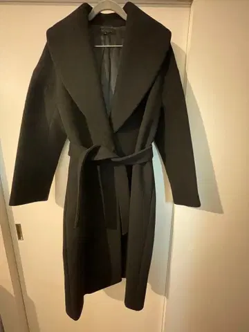 블랙 롱 코트 벨트 포함