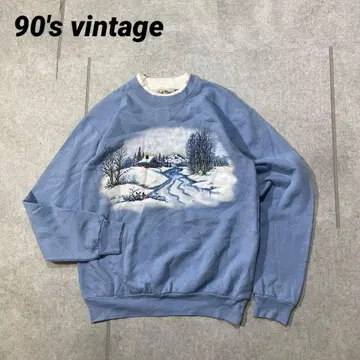 90s 빈티지 art 아트 picture 회화 맨투맨 눈 겨울