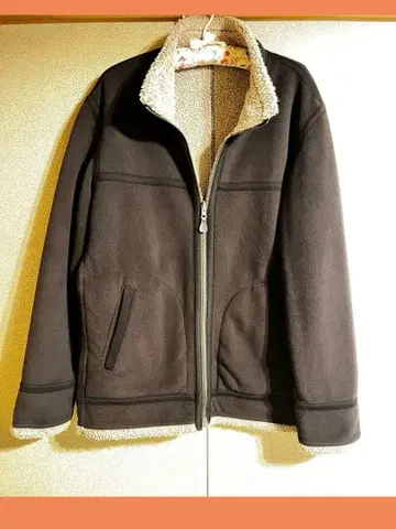 유니클로 무스탕풍 스웨이드 자켓 XL 블루종 아우터 브라운