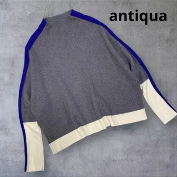 새상품급! antiqua 더블 자카드 배색 니트 그레이