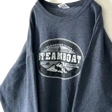 저지 STEAMBOAT 맨투맨 XL 네이비 네이비 컬러 그레이 구제 의류