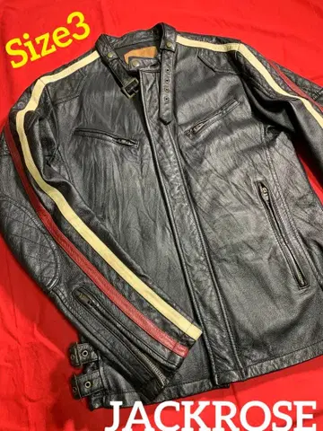 무료배송! 잭 로즈 가죽 싱글 라이더 자켓 사이즈 3 천연 가죽