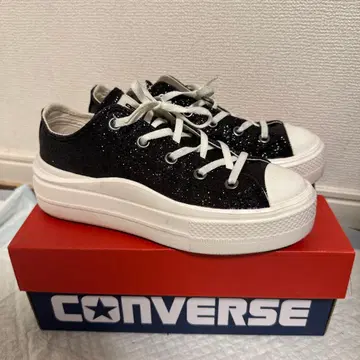 CONVERSE ALL STAR 블랙 글리터 스니커즈 (상자 포함)