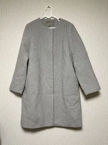 유나이티드 애로우즈 노카라 코트 엑스트라 파인 울 그레이