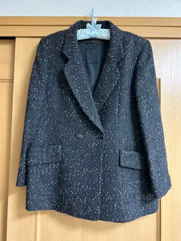 레리안 테일러드 자켓 블랙과 화이트의 스파클 디자인 빅 사이즈