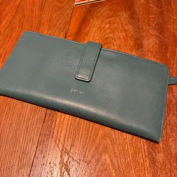 genten 파란색 가죽 장지갑 스냅 버튼 포함
