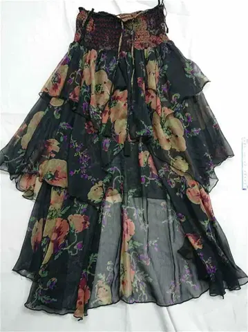 데님 앤 서플라이 랄프 로렌 꽃무늬 쉬폰 캉캉 스커트 S 여성용