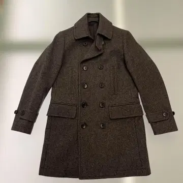 BEAMS LIGHTS 다크 그레이 피 코트 M