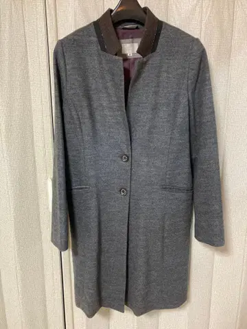 그레이 노카라 코트 사이즈 40