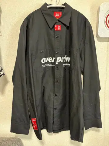 over print TEMPUS STUDIO 콜라보 블랙 긴팔 셔츠