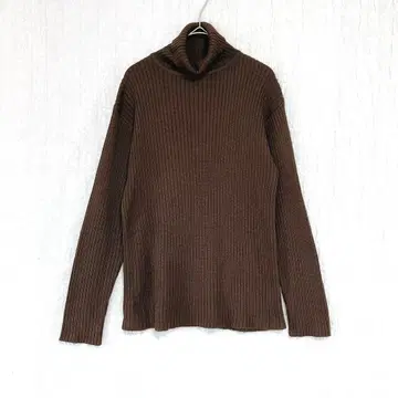 3290 UNIQLO 터틀넥 스웨터 리브 니트 브라운 남성용 M