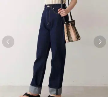 FRAY I.D 하이웨스트 스트레이트 데님 인디고 사이즈 0