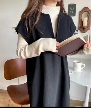 클래식 엘프 니트 롱 기장 점퍼 스커트