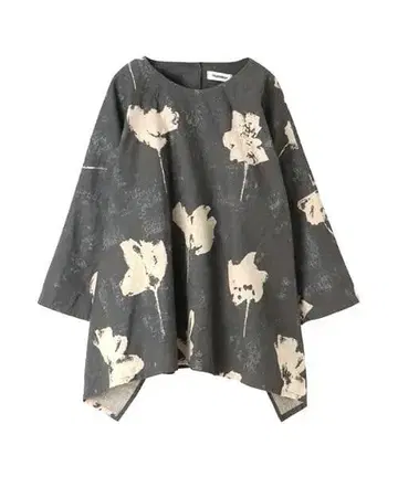 Plantation 긴팔 블라우스 린넨 꽃무늬