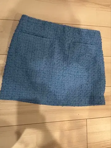 H&M 파란 트위드 타이트 스커트