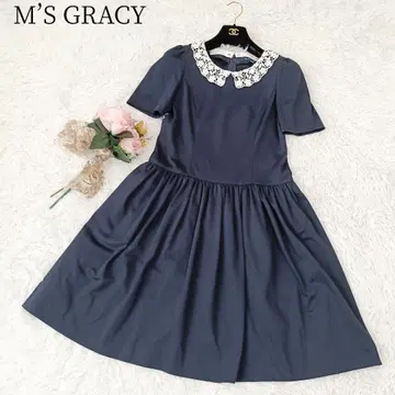 [ 엠즈 그레이시/M'S GRACY ] 롱 원피스 옷깃 플레어 레이스