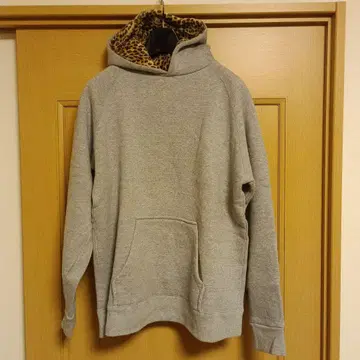 레오파드 무늬 후드 그레이 후드티