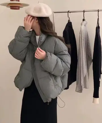 숏 기장 다운 자켓 XL [ 그레이 ]