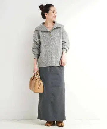 시착만 한 상품 B.C STOCK 네프얀 엘르 패치 니트 그레이