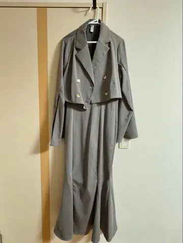 그레이 셋업 크롭 원피스